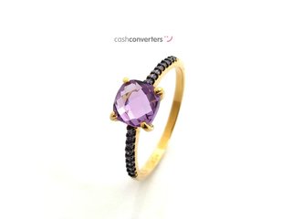 anillo oro 18k con amatista
