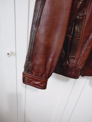 Cazadora Piel Vintage Hombre Marrón