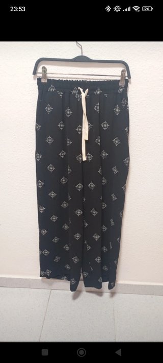 Pantalón Estampado Negro