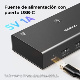 UGREEN Switch HDMI 2.1 3x1 8K60Hz 4K240Hz HDR