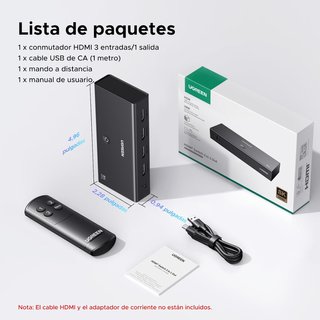 UGREEN Switch HDMI 2.1 3x1 8K60Hz 4K240Hz HDR