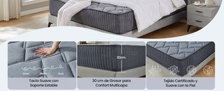 GRBSY Colchon 180x200 31cm Muelles Visco Gel
