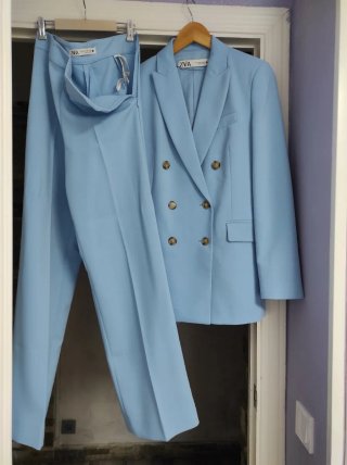 Traje de Chaqueta y Pantalón Zara Azul