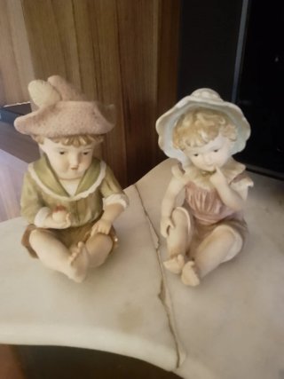 Coppia di statuine in bisquit Capodimonte