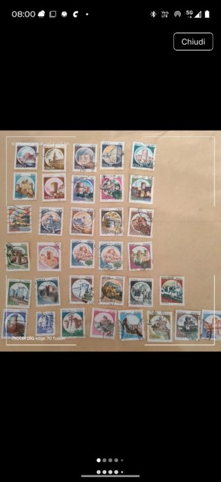 35 Francobolli Serie Castelli Italiani