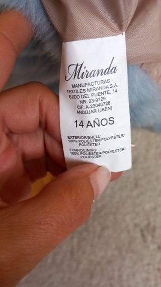 Abrigo pelo azul claro y camel Miranda T. M