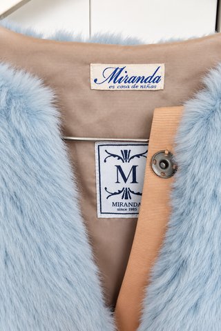 Abrigo pelo azul claro y camel Miranda T. M