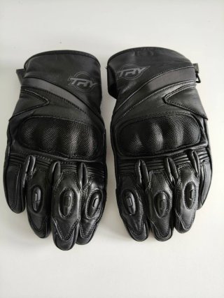 Guantes Moto TROY Negros Protecciones