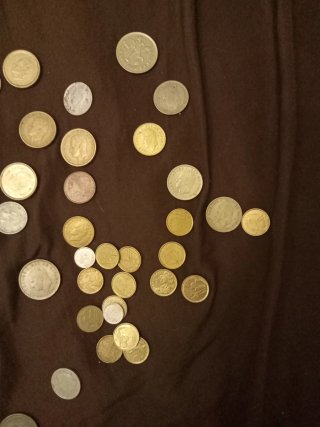 Lotto di monete antiche dalla Spagna e 3 dagli Stati Uniti