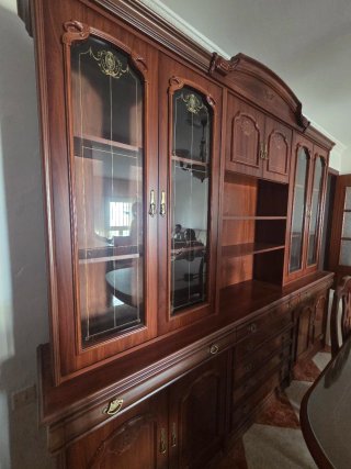 Conjunto de salón madera oscura