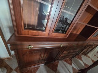 Conjunto de salón madera oscura