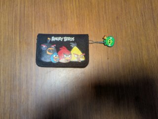 Cartera Negra Angry Birds con Llavero