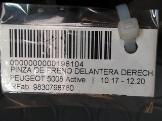 PINZA DE FRENO DELANTERA DERECHA PEUGEOT 5008 Active
