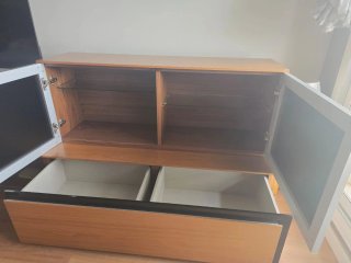 Mueble salón modular madera nogal