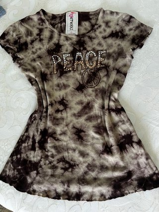 T-shirt Y2K tie-dye Knitworks strass M grunge