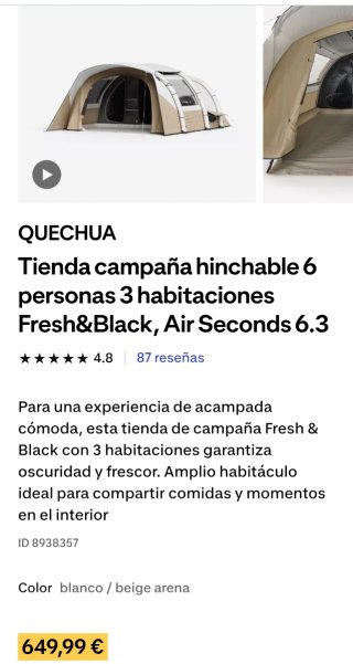 Tienda de Campaña Quechua Air Seconds 6.3