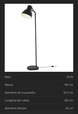 Lámpara de Pie Negra