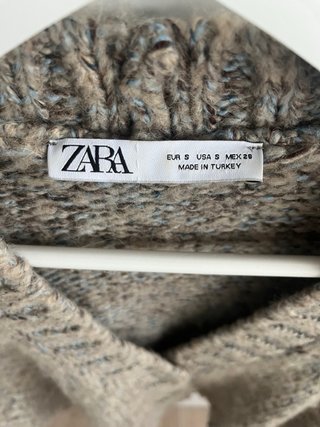 Cárdigan Zara oversize beige/marrón Talla S