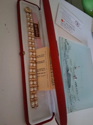 Brazalete Majorica Oro Blanco Perlas