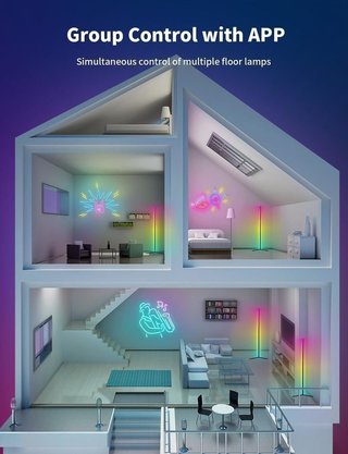Lámpara de pie LED RGB 159 cm NUEVO