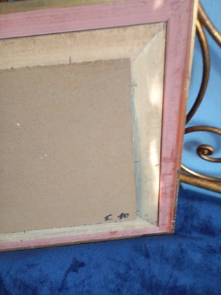 Dipinto antico olio fatto a mano cornice legno