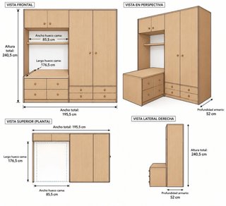 Mueble de habitación modular madera