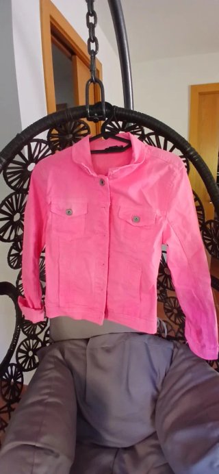 Cazadora niña fluor rosa