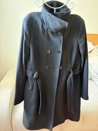 Abrigo de lana negro Mango Suit