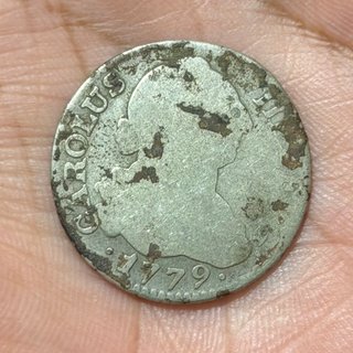 2 Reales Carlos III 1779 plata moneda antigua
