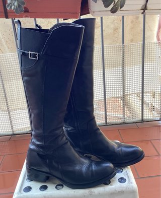 Botas altas piel negro mujer talla 36