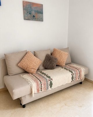 Sofá Cama 3 Plazas Beige con Almacenaje