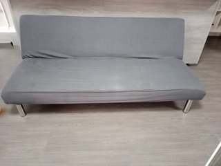 Sofá Cama Gris Tela y Metal
