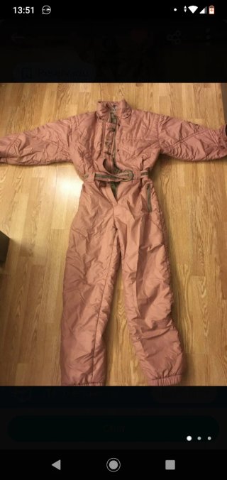 Traje de Nieve Rosa empolvado vintage marca skiss