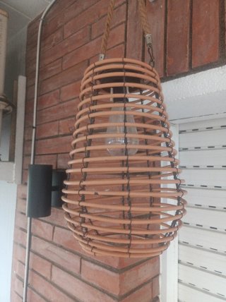 2 Lámparas Solares Exterior Mimbre