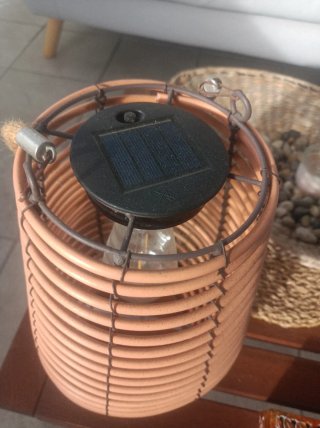 2 Lámparas Solares Exterior Mimbre