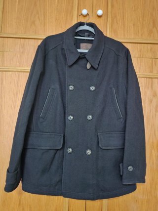 Chaquetón Massimo Dutti Negro Talla XL lana