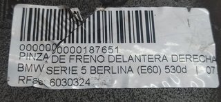PINZA DE FRENO DELANTERA DERECHA BMW SERIE 5 BERLINA (E60) 530d