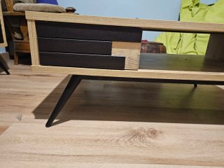 Mesa baja de salón madera y metal