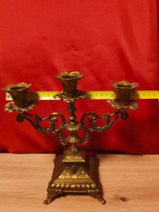 Candelabro Tres Brazos Bronce Vintage