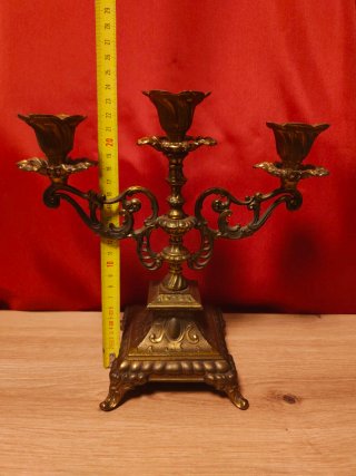 Candelabro Tres Brazos Bronce Vintage