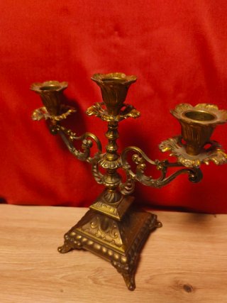 Candelabro Tres Brazos Bronce Vintage