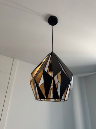 Lámpara de Techo Geométrica Negra y Dorada