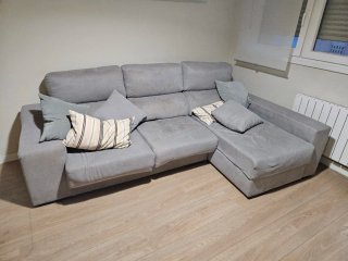 Sofá Chaise Longue Gris Conforama
