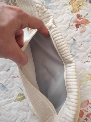 Bolso bandolera MAXTOP pana blanco y dorado