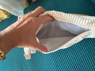 Bolso bandolera MAXTOP pana blanco y dorado
