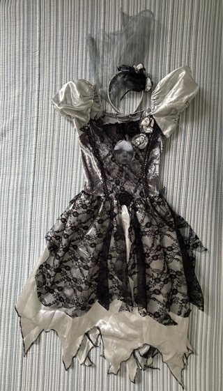 Disfraz de Novia de la Muerte. Talla 9-10 años