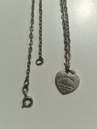 Collar Plata 925 cadena y medalla de corazon