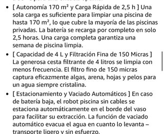 Robot Limpiafondos inalámbrico Piscina Negro/Azul