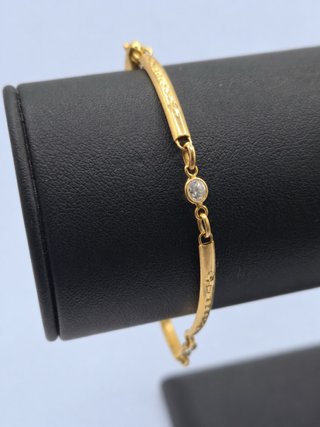 Pulsera Rígida Articulada Oro 18k con Circonitas