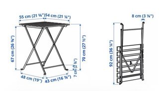 Mesa y 2 Sillas Plegables Exterior TÄRNÖ IKEA